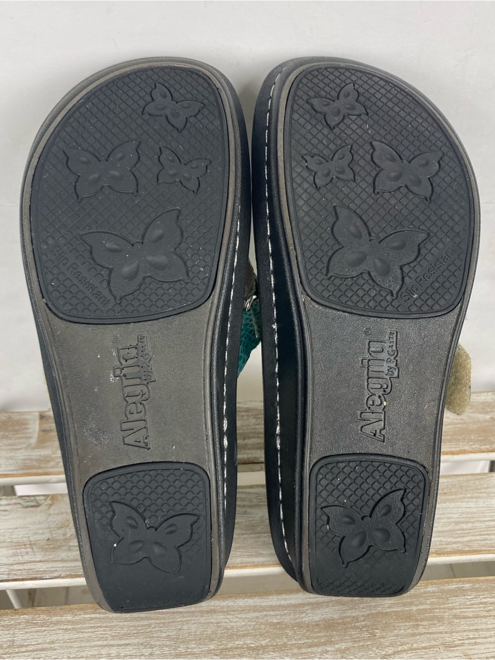 Alegria Carina sandals in a turquoise snakeskin-print leather 38 (8-8.5) - Picture 10 of 11